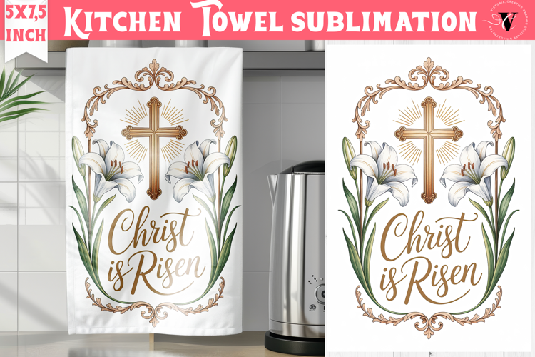 Easter kitchen towel sublimation | Christian kitchen towel