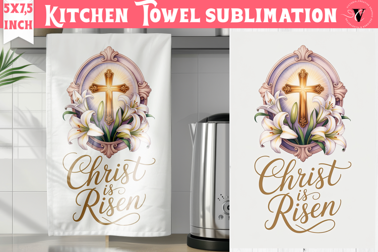 Easter kitchen towel sublimation | Christian kitchen towel