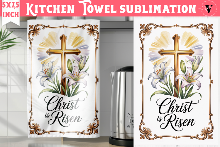 Easter kitchen towel sublimation | Christian kitchen towel