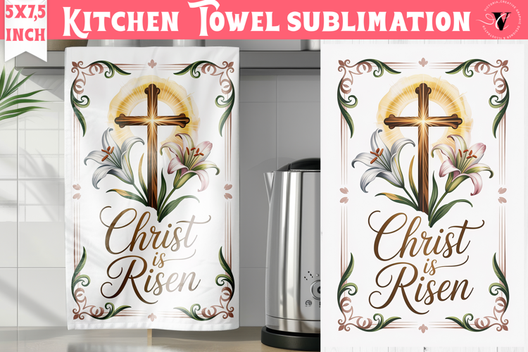 Easter kitchen towel sublimation | Christian kitchen towel