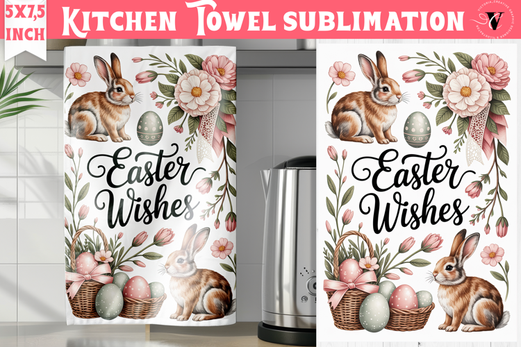 Easter kitchen towel sublimation | Coquette tea towel