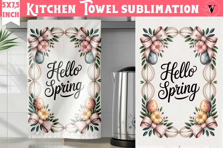 Easter kitchen towel sublimation | Coquette tea towel