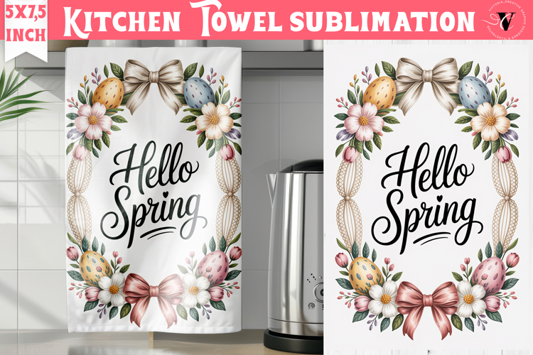 Easter kitchen towel sublimation | Coquette tea towel