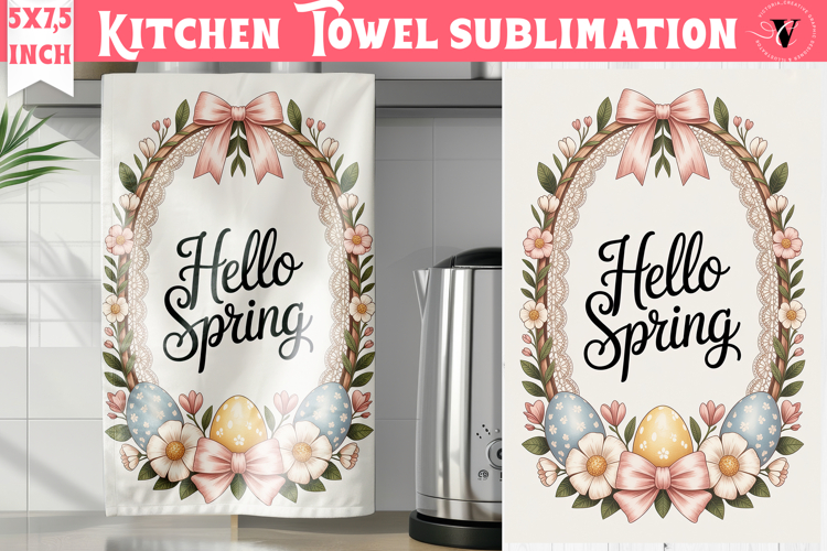 Easter kitchen towel sublimation | Coquette tea towel