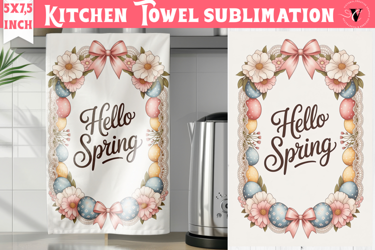 Easter kitchen towel sublimation | Coquette tea towel