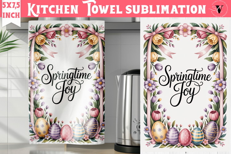 Easter kitchen towel sublimation | Coquette tea towel
