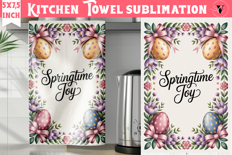 Easter kitchen towel sublimation | Coquette tea towel