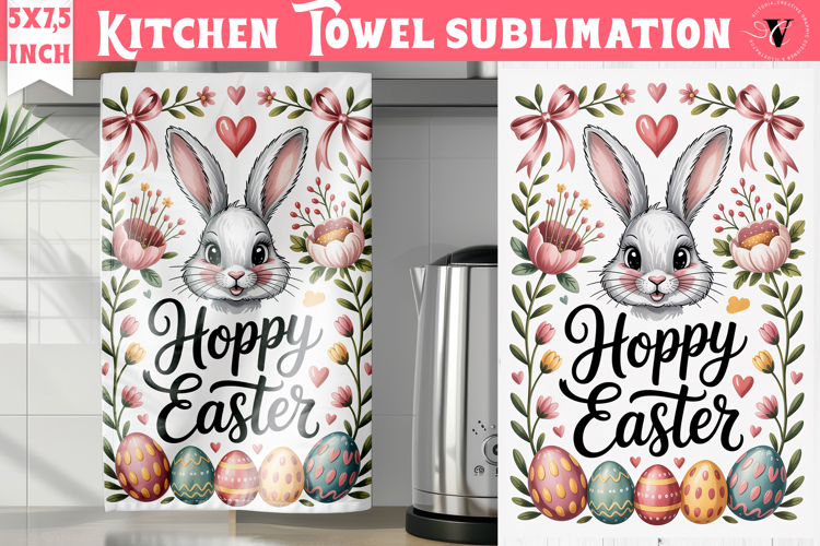 Easter kitchen towel sublimation | Coquette tea towel