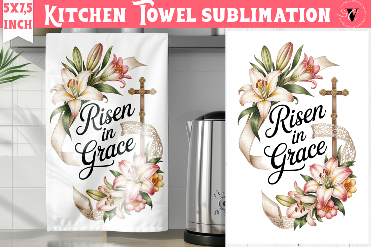 Easter kitchen towel sublimation | Christian kitchen towel