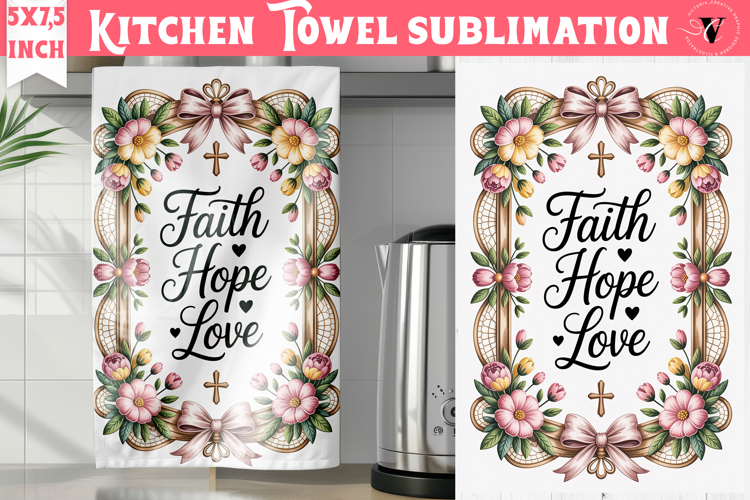Easter kitchen towel sublimation | Christian kitchen towel