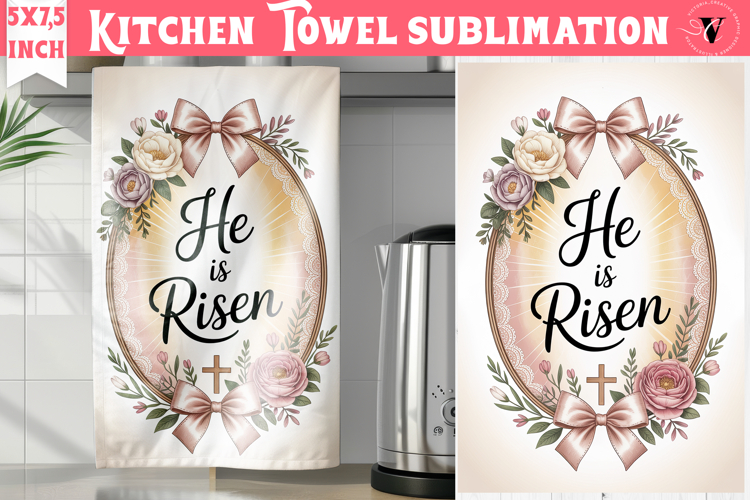 Easter kitchen towel sublimation | Christian kitchen towel