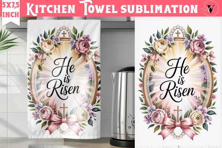 Easter kitchen towel sublimation | Christian kitchen towel
