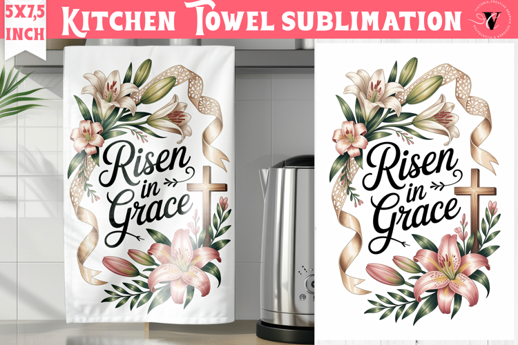 Easter kitchen towel sublimation | Christian kitchen towel