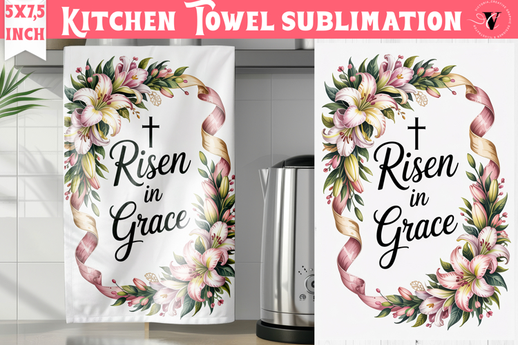 Easter kitchen towel sublimation | Christian kitchen towel
