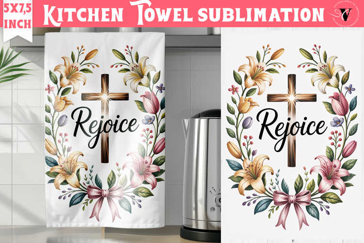 Easter kitchen towel sublimation | Christian kitchen towel