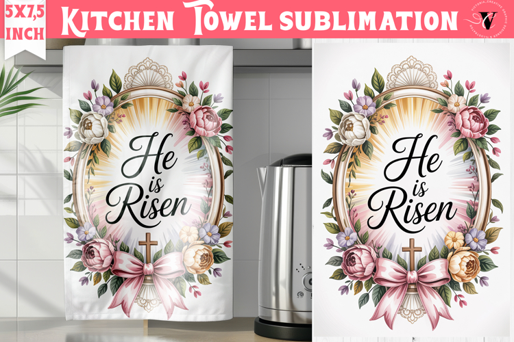 Easter kitchen towel sublimation | Christian kitchen towel