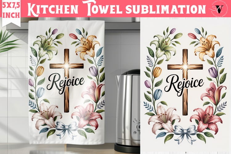 Easter kitchen towel sublimation | Christian kitchen towel