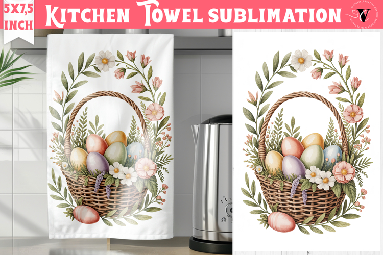 Easter kitchen towel sublimation | Coquette tea towel