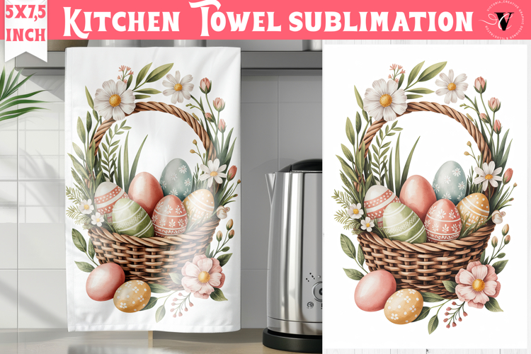 Easter kitchen towel sublimation | Coquette tea towel