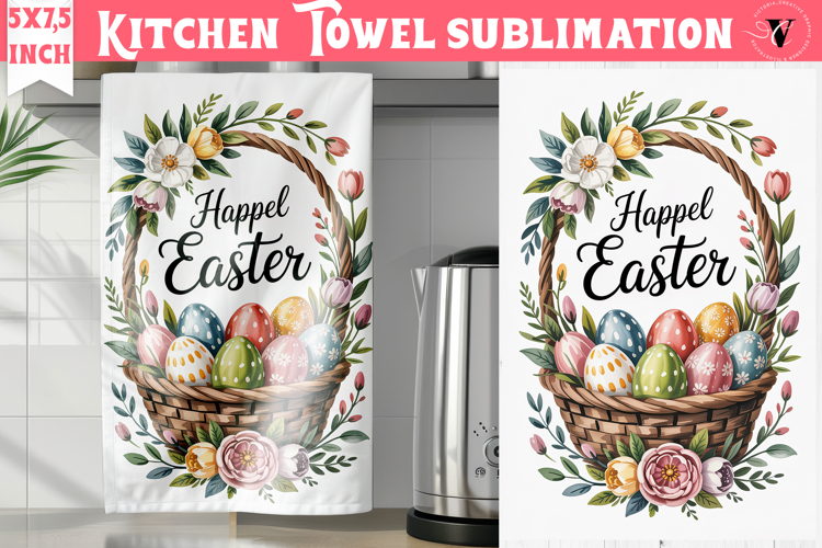 Easter kitchen towel sublimation | Coquette tea towel