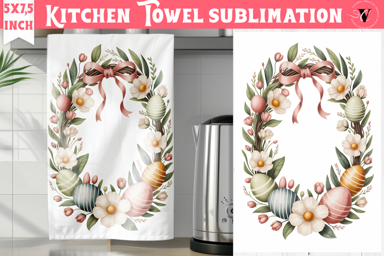 Easter kitchen towel sublimation | Coquette tea towel