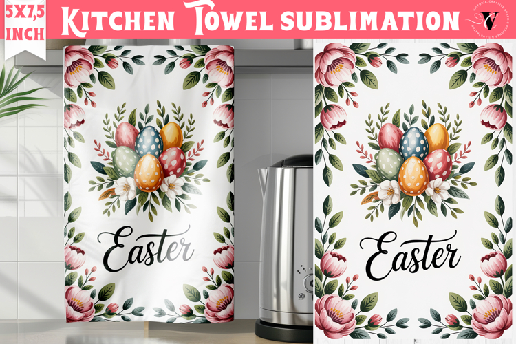 Easter kitchen towel sublimation | Coquette tea towel
