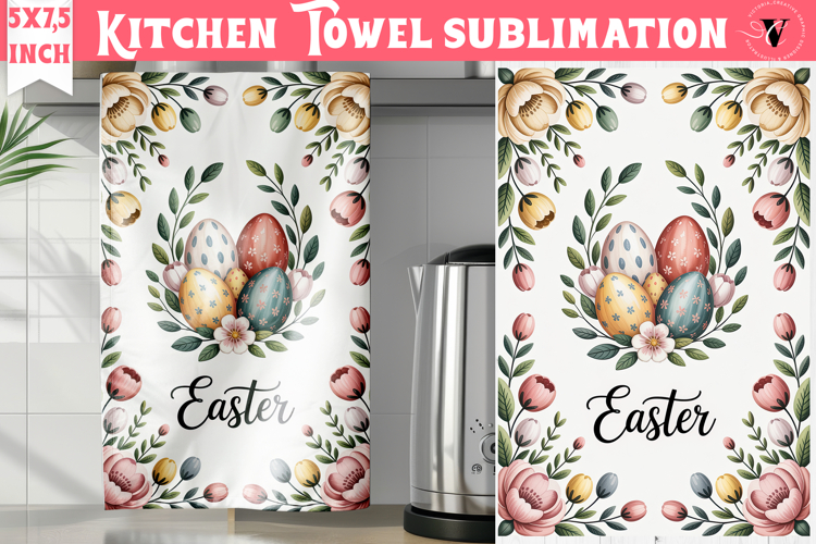 Easter kitchen towel sublimation | Coquette tea towel