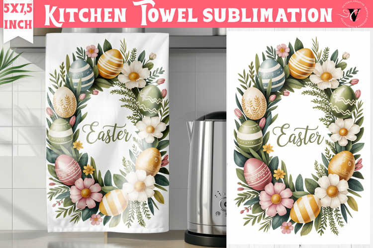 Easter kitchen towel sublimation | Coquette tea towel