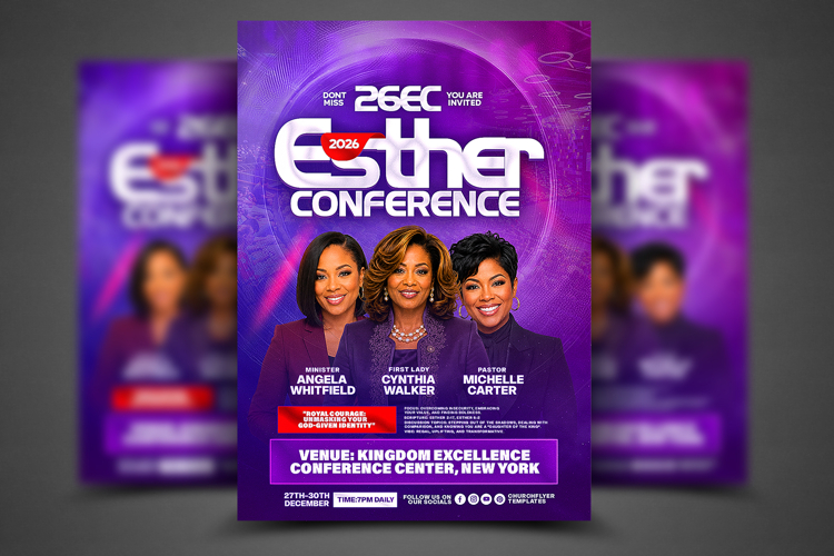 Esther Conference Church Flyer PSD