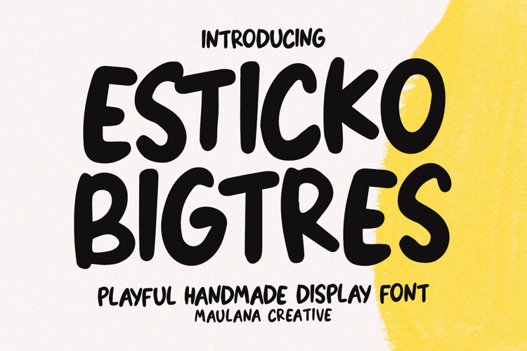 Esticko Bigtres Playful Handmade Display Font