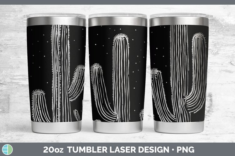 Etch Cactus Laser 20oz Tumbler Sublimation Tumbler Designs