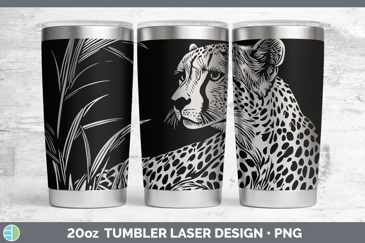 Etch Cheetah Laser 20oz Tumbler Design
