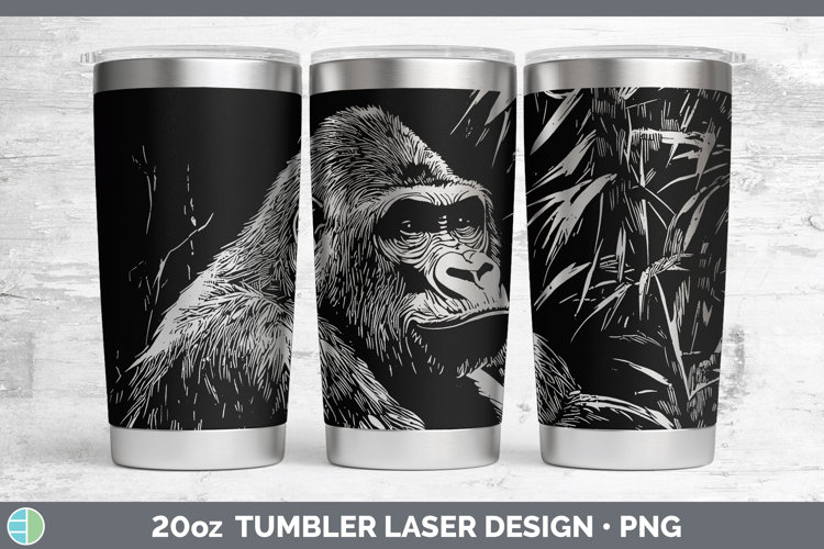 Etch Gorilla Laser 20oz Tumbler Design