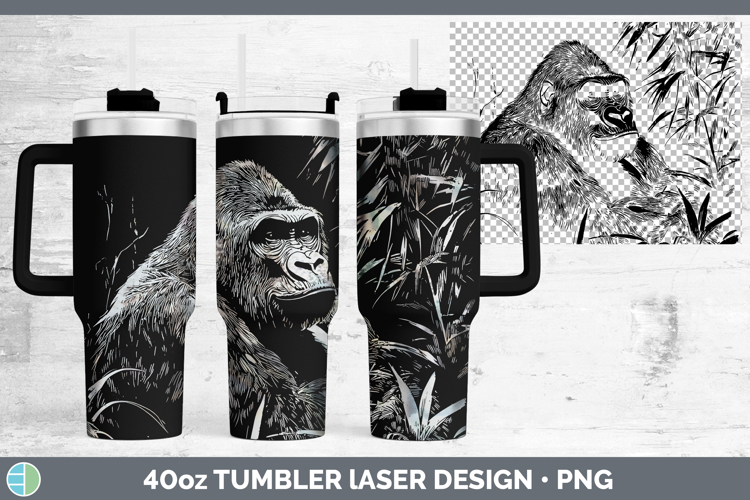 Etch Gorilla Laser 40oz Tumbler Design