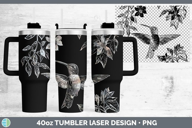 Etch Hummingbird Laser 40oz Tumbler Sublimation Tumbler Desi