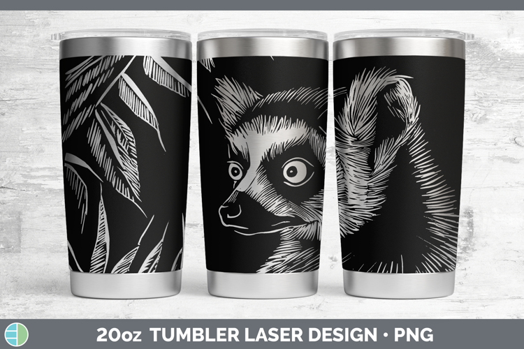 Etch Lemur Laser 20oz Tumbler Design