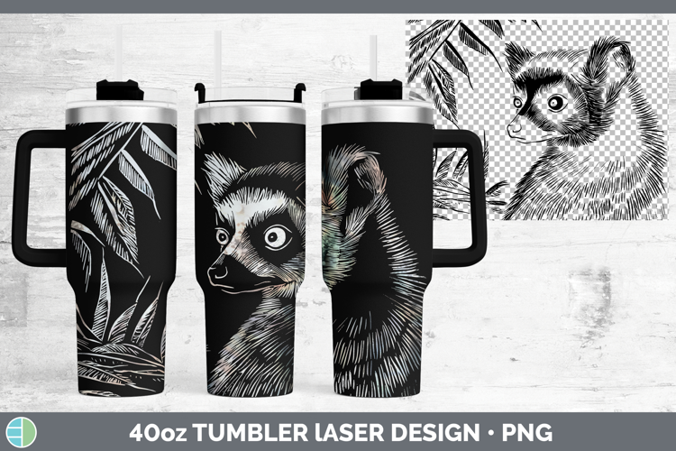 Etch Lemur Laser 40oz Tumbler Design
