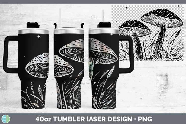 Etch Mushroom Laser 40oz Tumbler Design