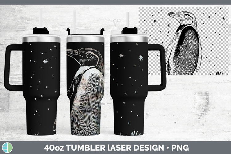 Etch Penguin Laser 40oz Tumbler Design