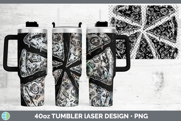 Etch Pizza Laser 40oz Tumbler Design