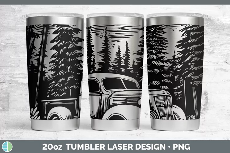 Etch Vintage Truck Laser 20oz Tumbler Sublimation Tumbler De