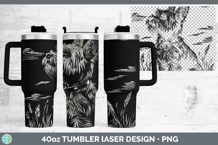 Etch Yorkshire Terrier Laser 40oz Tumbler Sublimation Tumble