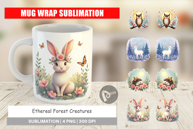 Mug Wrap Ethereal Forest Creatures