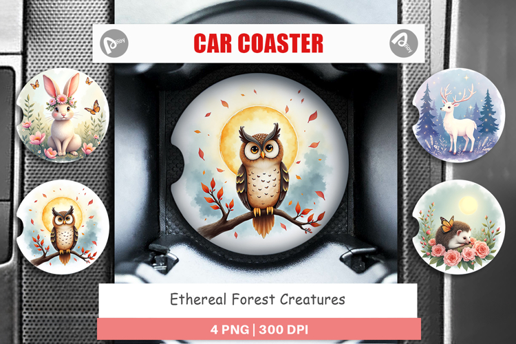 Car Coaster Ethereal Forest Creatures