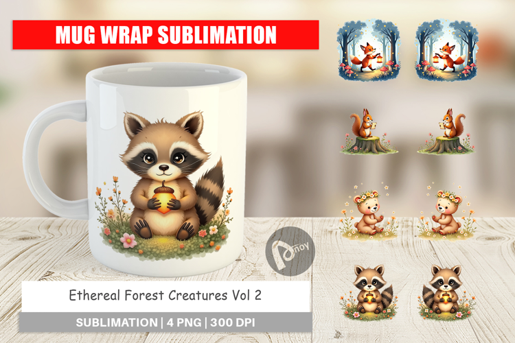 Mug Wrap Ethereal Forest Creatures