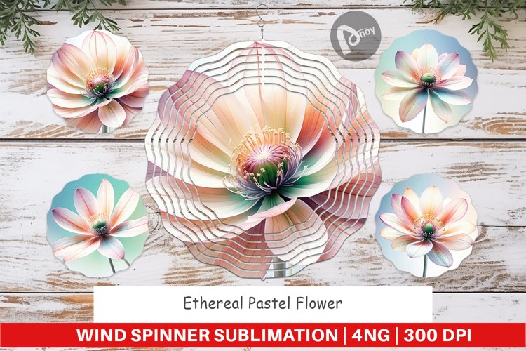 Wind Spinner Ethereal Pastel Flower