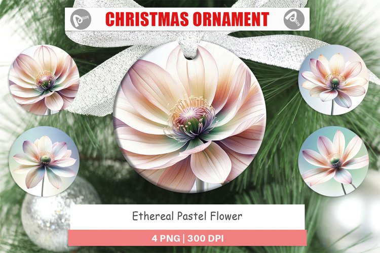 Christmas Ornaments Ethereal Pastel Flower