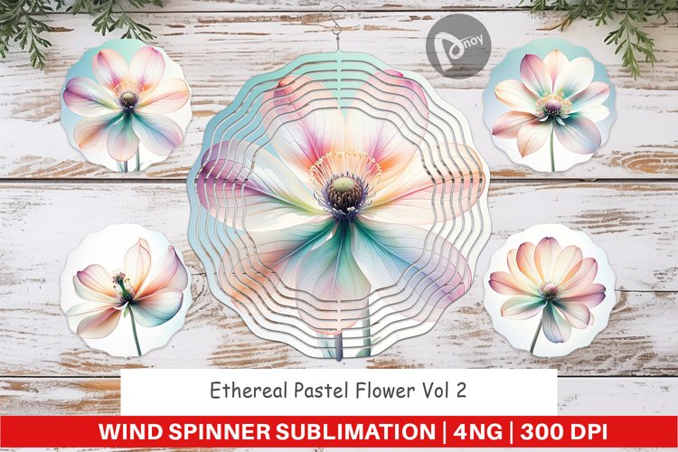 Wind Spinner Ethereal Pastel Flower