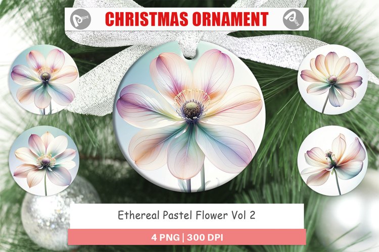 Christmas Ornaments Ethereal Pastel Flower