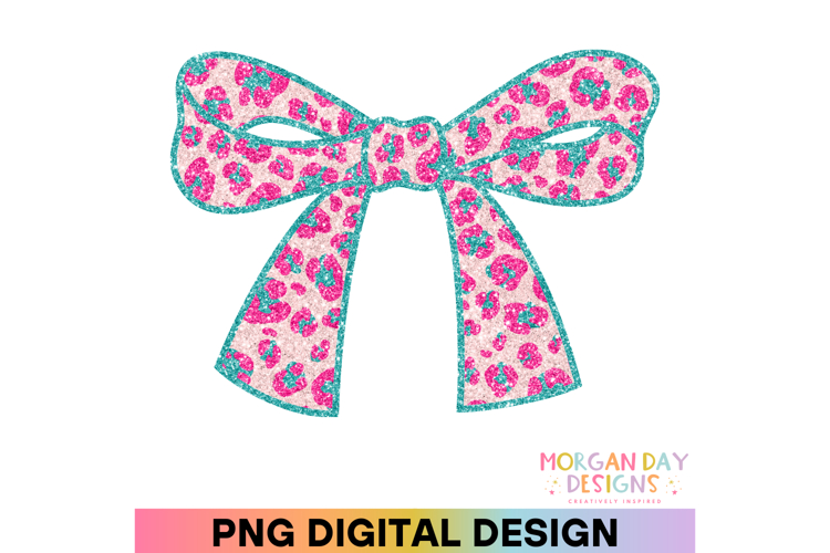 Coquette Pink Leopard Bow PNG example image 1